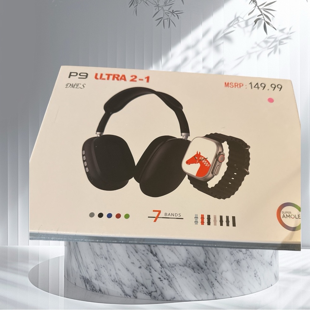 P9 Ultra 2-1 Black Headphones